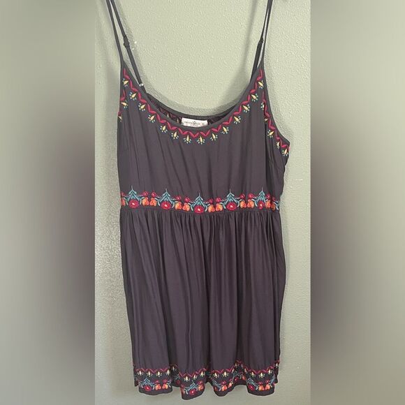 NATURAL LIFE Tops - Natural Life Boho Sara Floral Embroidered Mini Dress / Top XL